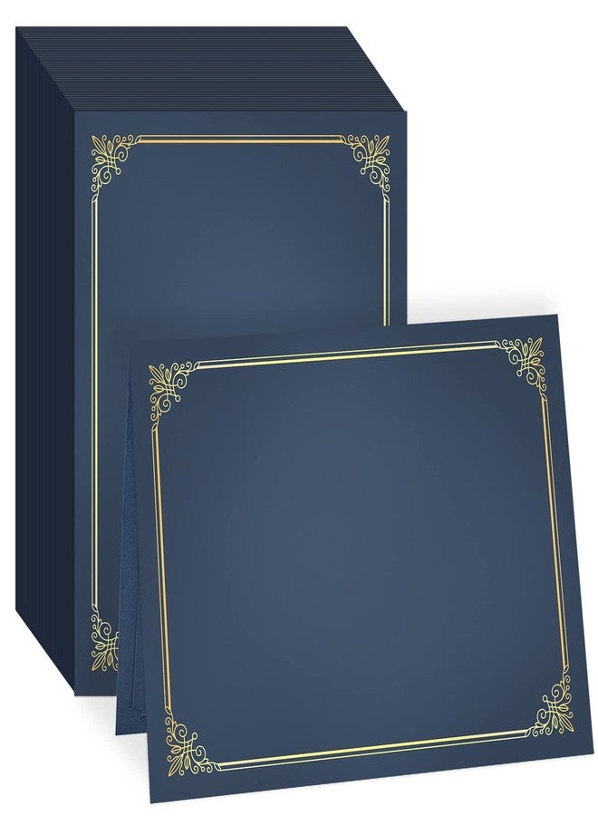GNL 50 Packs Blue Certificate Holders - Diploma Holders, Certificate Covers with Gold Foil Border, for Letter Size 8.5 x 11 Award Certificate Paper and Documents - Image 1